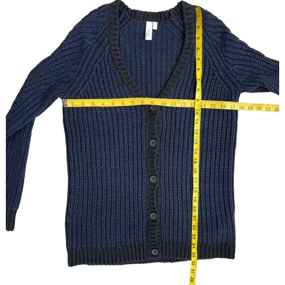 Anthropologie SI•IAE Blue & Black Knit Button Front Cardigan Sweater Size Small - Picture 9 of 9